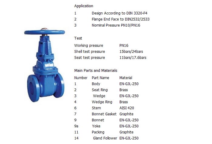 铸铁暗杆硬密封闸阀,德标PN16
