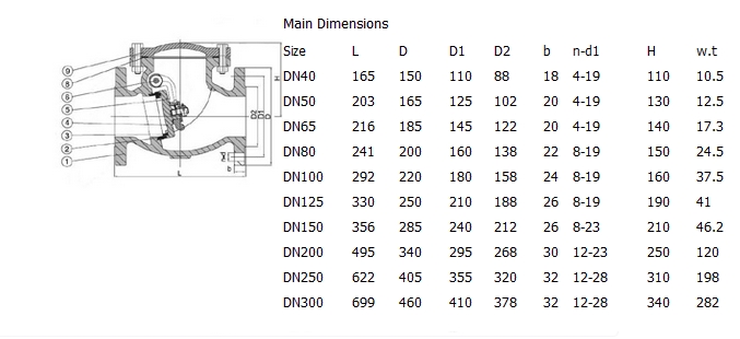 铸铁旋启式止回阀,BS PN16