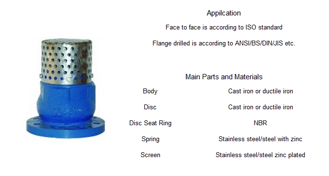 铸铁底阀多标准法兰链接